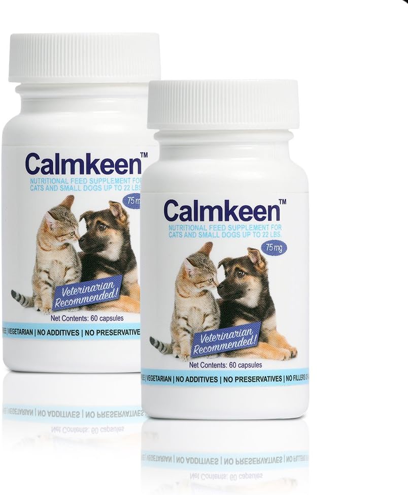 Calmkeen 75 mg 120 Count Nutritional Supplement for Small Dogs and Cats Up to 22 Pounds - Formerly Calmkene