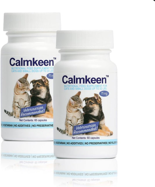 Calmkeen 75 mg 120 Count Nutritional Supplement for Small Dogs and Cats Up to 22 Pounds - Formerly Calmkene