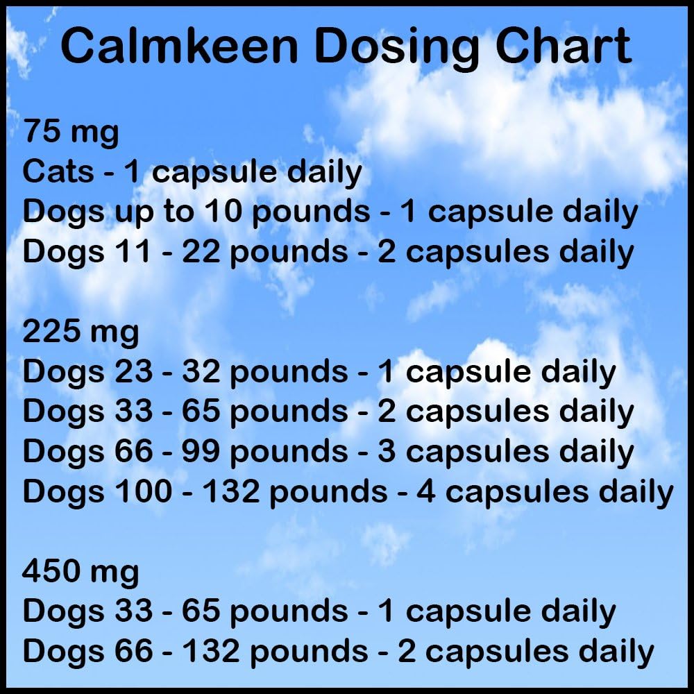 Calmkeen 75 mg 120 Count Nutritional Supplement for Small Dogs and Cats Up to 22 Pounds - Formerly Calmkene