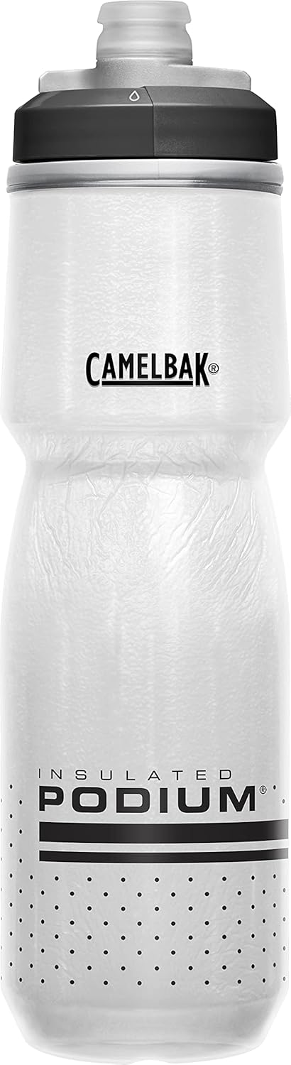 CamelBak Podium Chill 24oz Insulated Bike Water Bottle - Easy Squeeze, White/Black - Fits Most Bike Cages