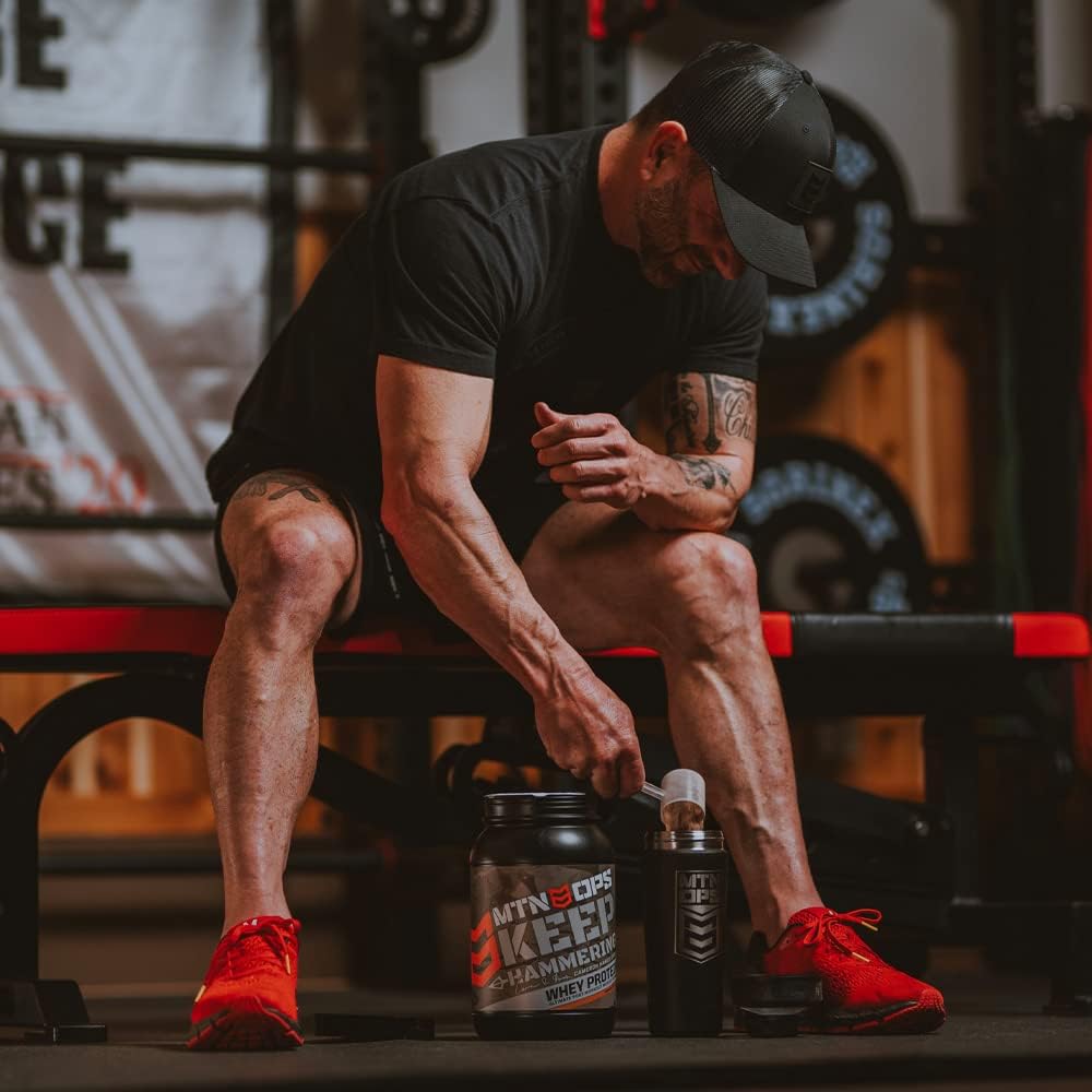 Cameron Hanes Keep Hammering Whey Protein Powder, Chocolate Caramel Flavor - 30 Servings by MTN OPS