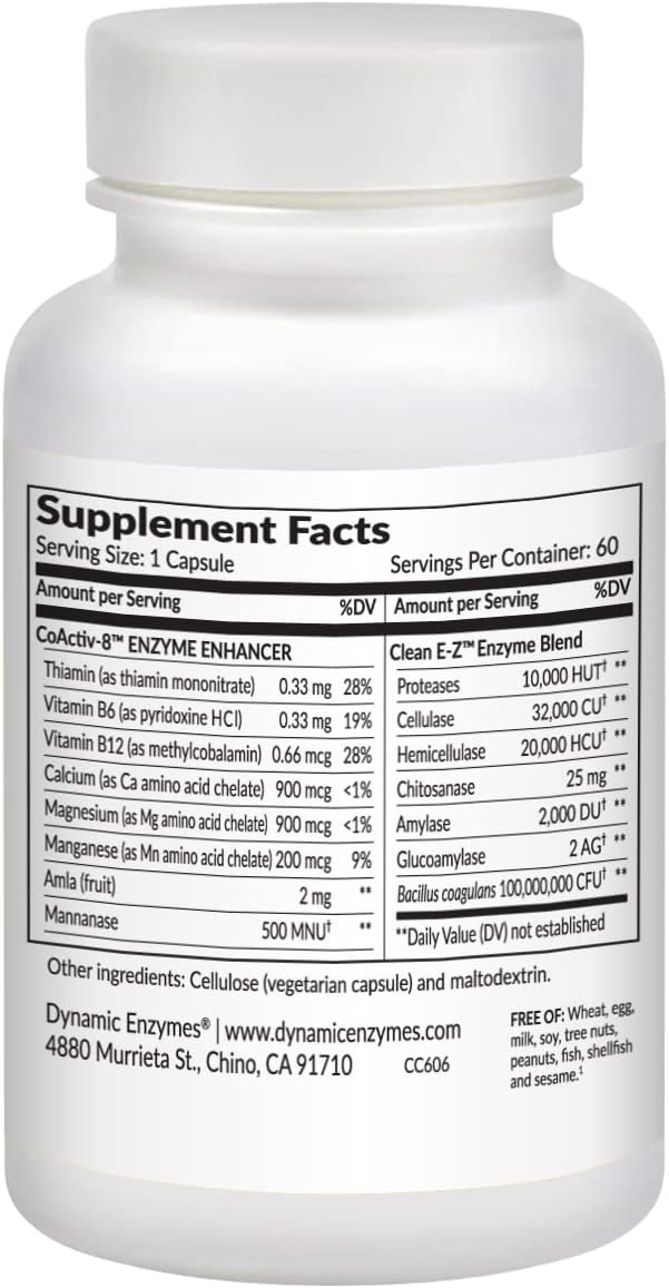 Candida Cleanse with Dynamic Enzymes - Promotes Gut Balance, Digestive Health, Probiotics & Enzymes - 60 Capsules