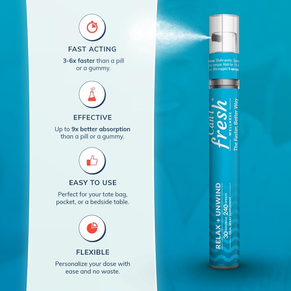 Cani Brands Feel Amazing GABA Supplement Spray for Relaxation and Calmness | Fast-Acting Natural Chill Out Relief | Vegan | 30 Servings