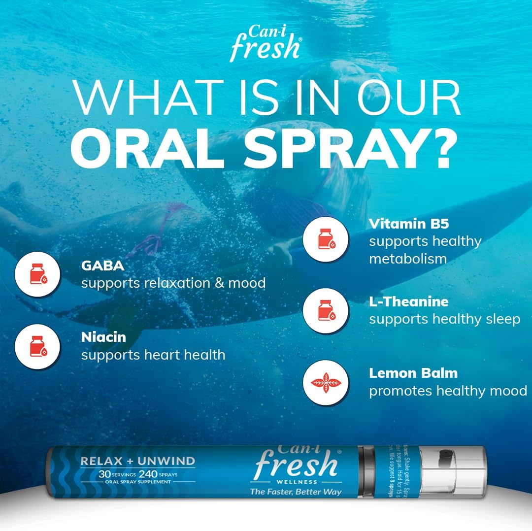 Cani Brands Feel Amazing GABA Supplement Spray for Relaxation and Calmness | Fast-Acting Natural Chill Out Relief | Vegan | 30 Servings