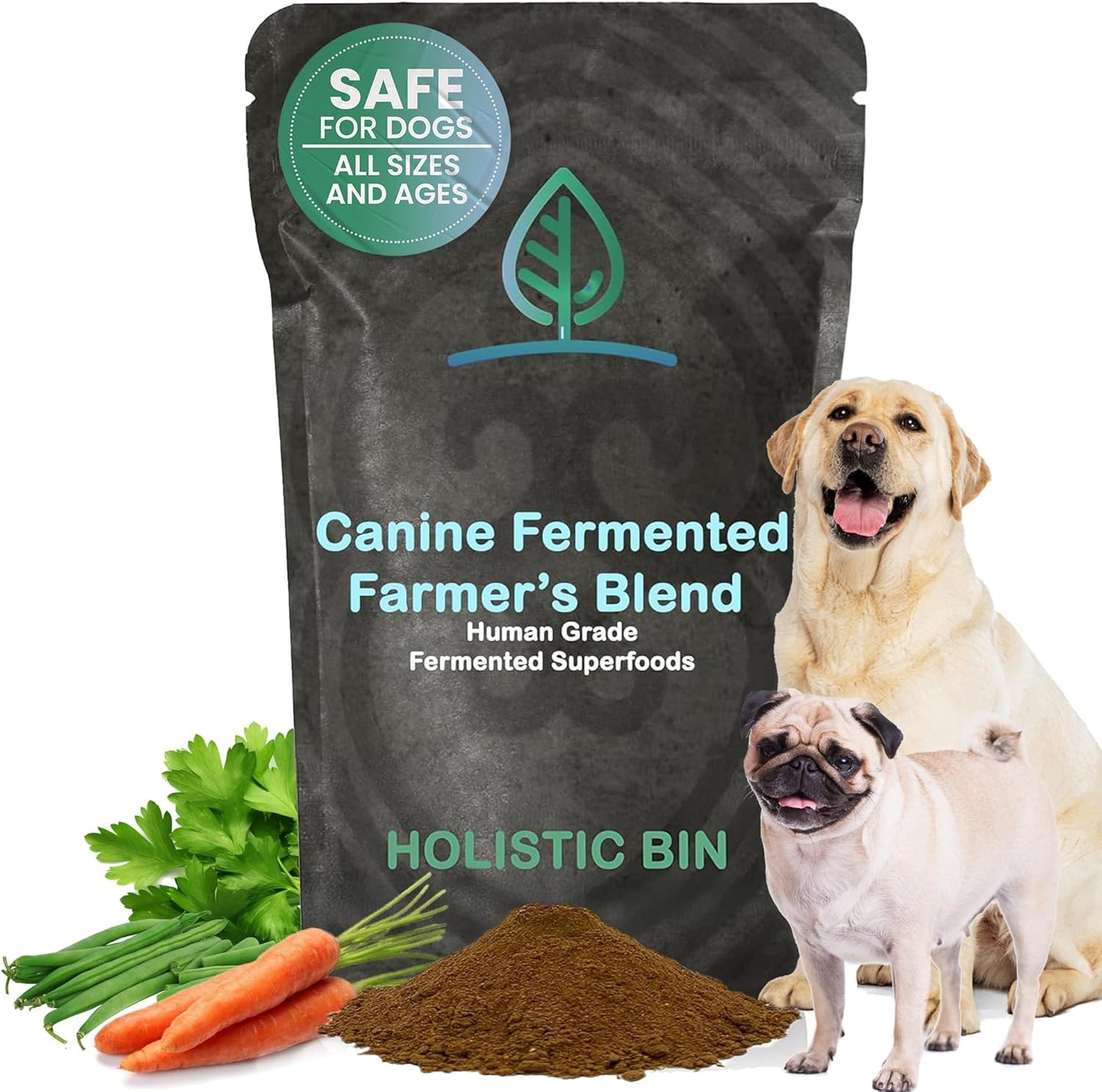 Canine Multivitamin Powder with Fermented Ingredients for Digestive Health - 50g Powder