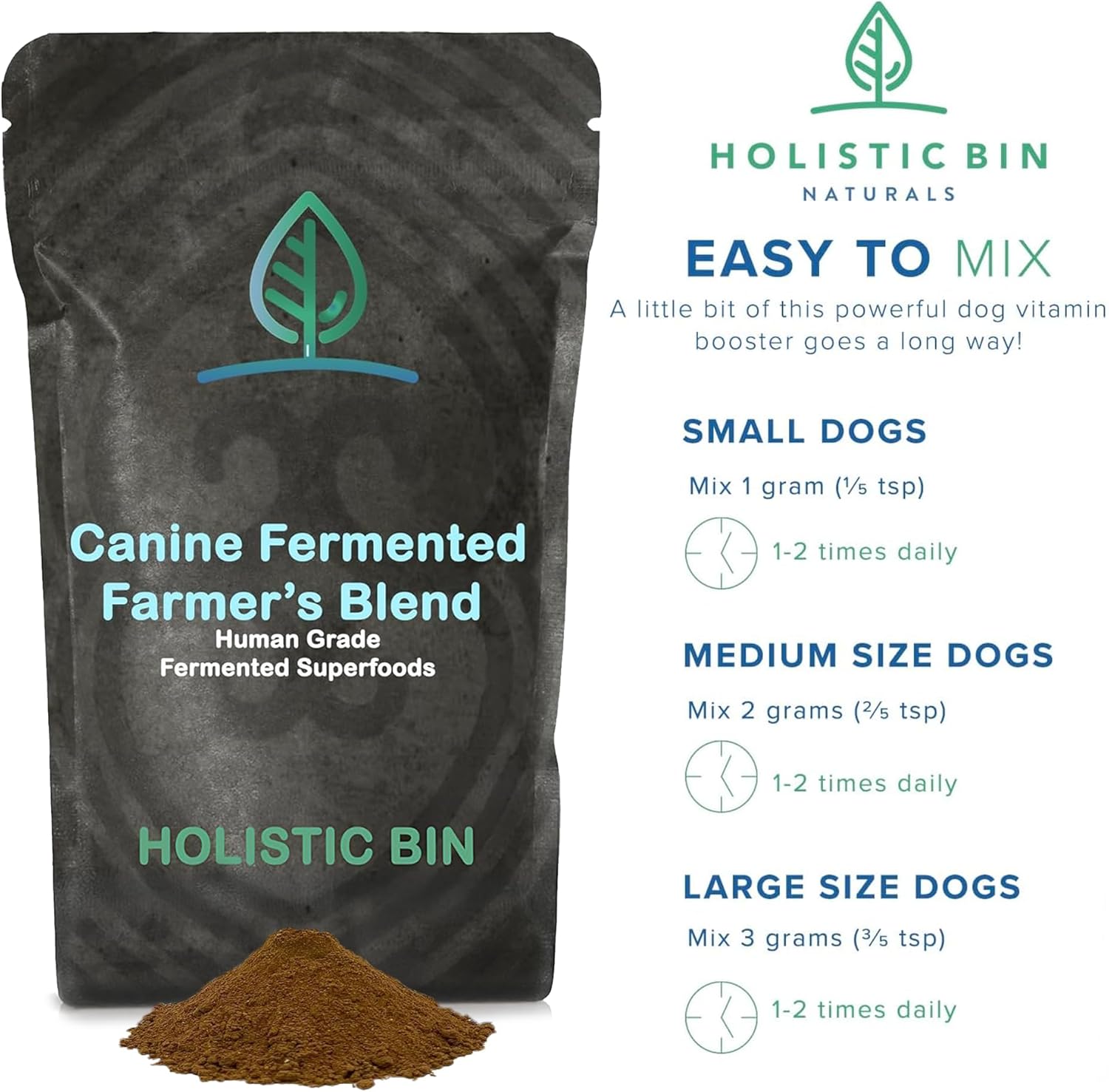 Canine Multivitamin Powder with Fermented Ingredients for Digestive Health - 50g Powder