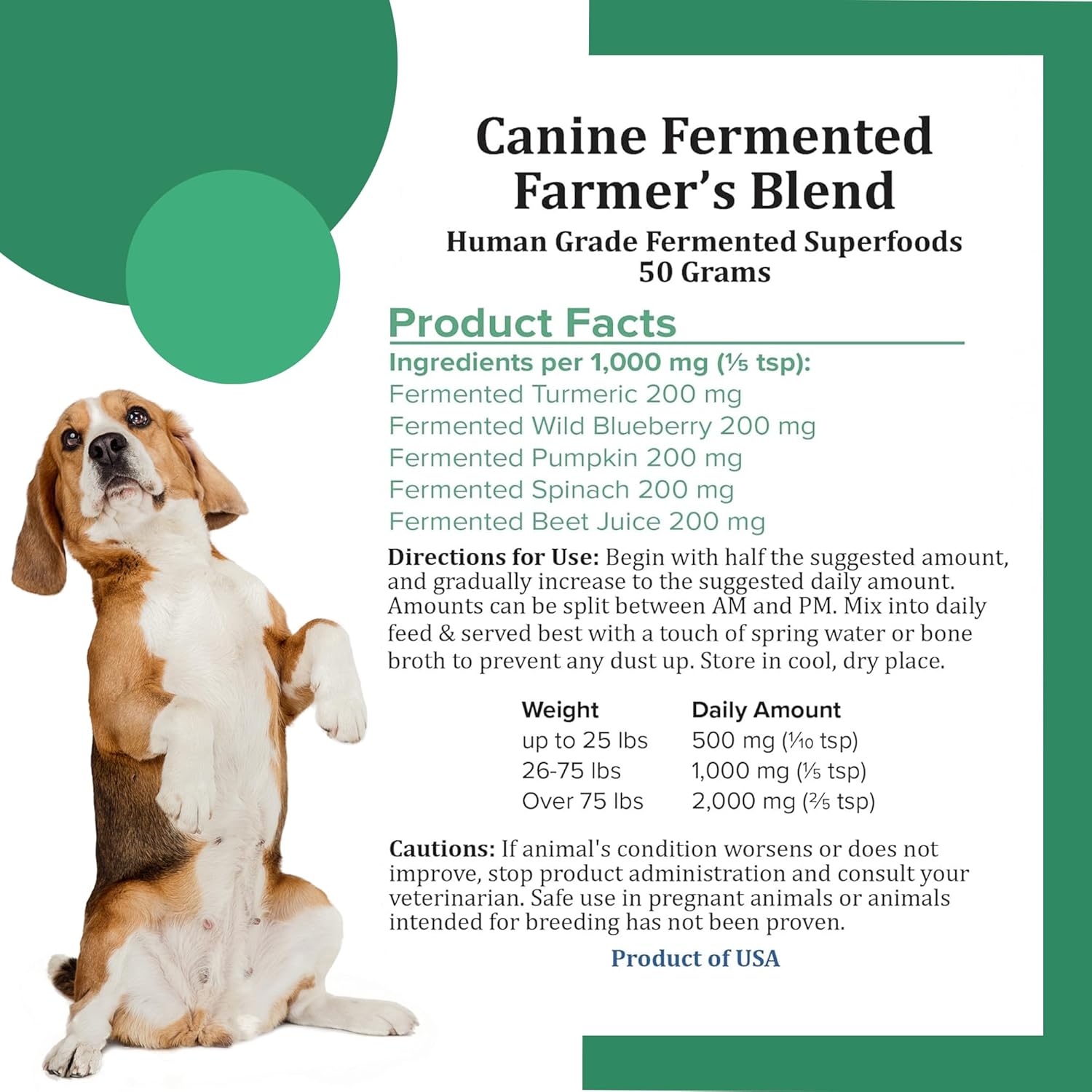 Canine Multivitamin Powder with Fermented Ingredients for Digestive Health - 50g Powder