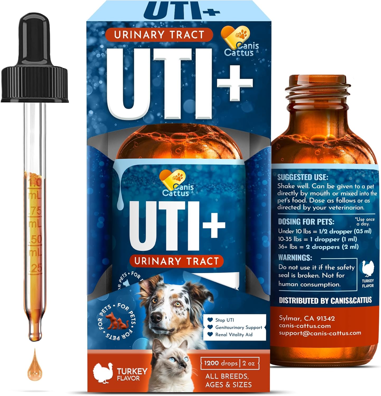 Canis&Cattus Dog & Cat Supplement Drops with Cranberry - 2 Oz Bottle