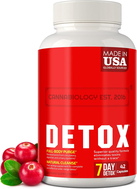 Cannabiology Complete Body Cleanse - Natural Detox Support for Liver, Urinary Tract, Digestive System - Made in USA - Body Cleanse for Women & Men - 42 Vegan Capsules