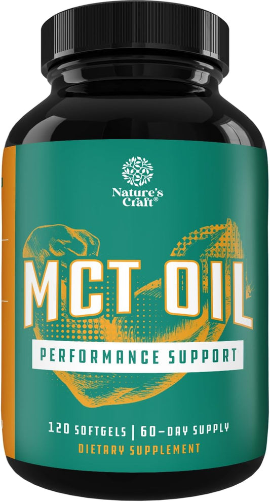 Caprylic Acid Coconut Oil Softgels for Body Sculpting & Brain Health - Sustainable Energy Support - Non GMO Gluten Free Keto Formula