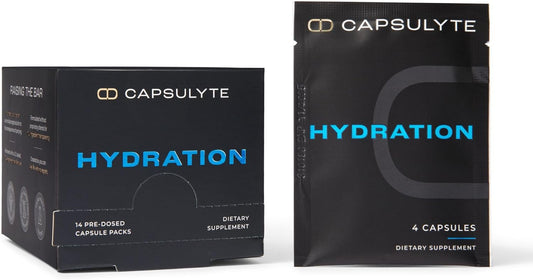 CAPSULYTE Electrolyte Recovery Capsules with Vitamins and Minerals for Post-Exercise and Hangover Relief - Box of 14 Packets