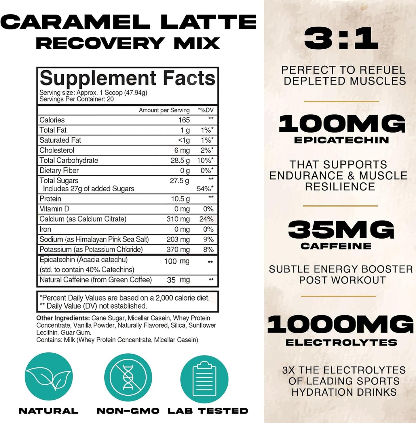 Caramel Latte Freak Shake Post-Workout Powder - High Carb Endurance Drink with Electrolytes and Protein for Muscle Recovery - 20 Servings