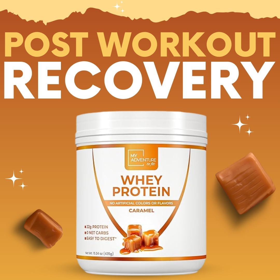 Caramel Whey Isolate Protein Powder for Women - Low Carb & Sweetened with Stevia - Natural Protein for Muscle Growth (15 Servings)