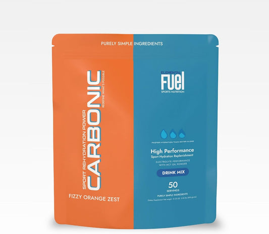 Carbonic Orange Zest Hydration & MCT Oil Powder - Advanced Electrolyte Formula for Energy & Recovery - 50 Servings