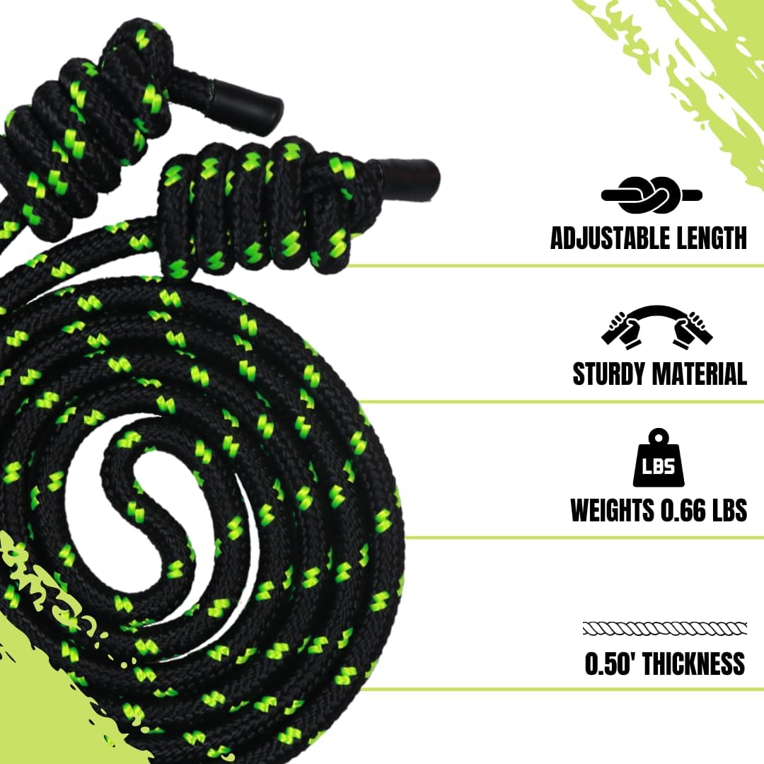 Cardio Jump Rope for Home Gym Fitness - Adjustable Alphanize Flow Rope for Men and Women - Boxing and MMA Workout