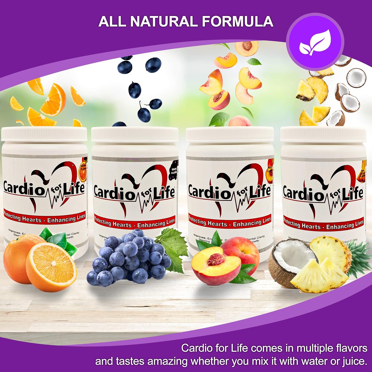 CardioForLife 16 oz. Powder with AstraGin and Grape Flavor - Heart Health Supplement