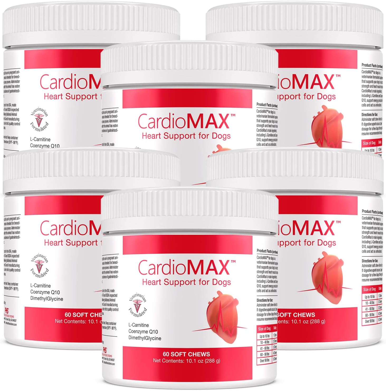 CARDIOMAX Dog Heart Support Supplement - L-Taurine, L-Carnitine, EPA & DHA, Coenzyme Q10 - Supports Circulatory Strength, Cardio Health - 360 Soft Chews, Made in USA