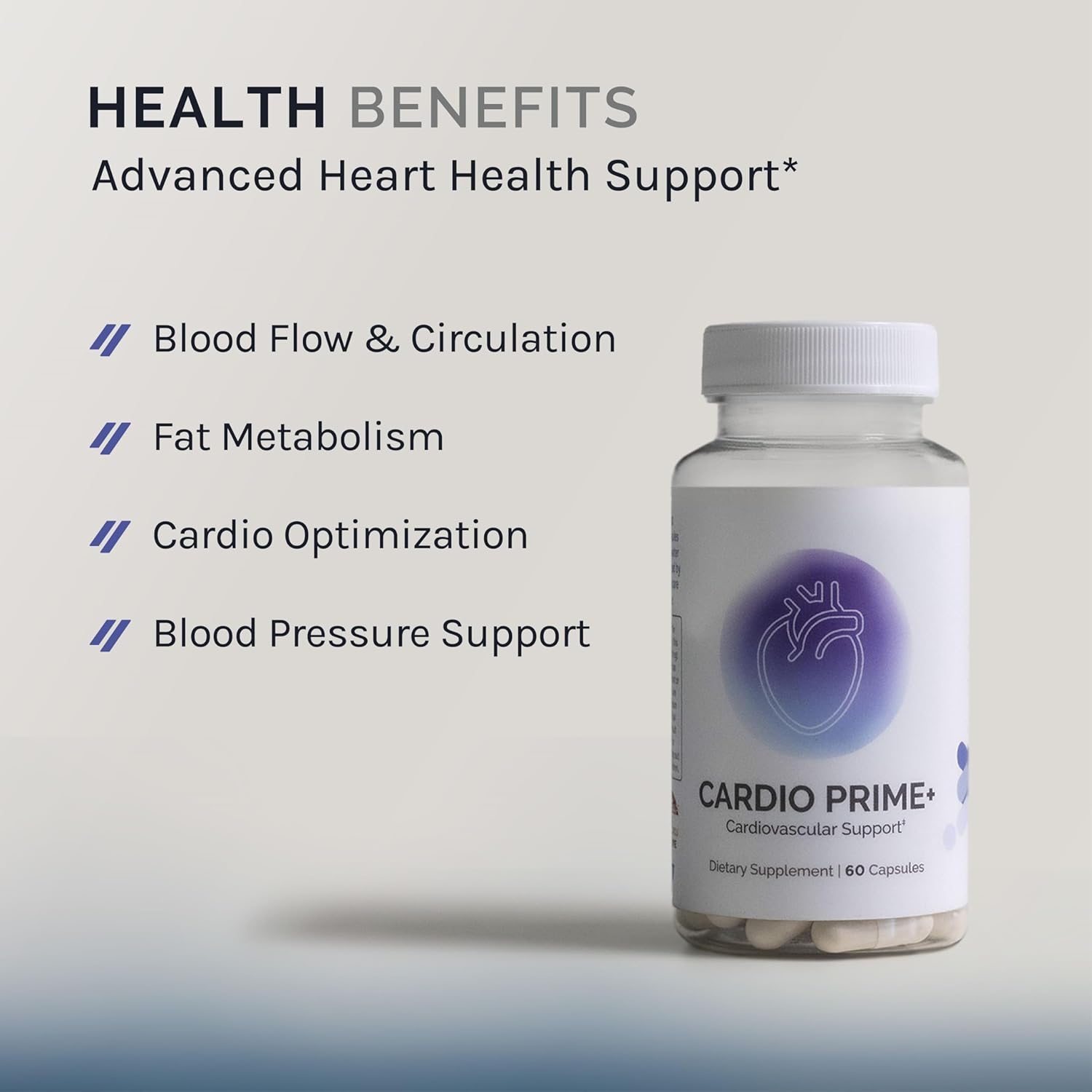 Cardiovascular Support Supplement with Bergamot, NAD3, Nattokinase - Promotes Heart Health and Circulation - 60 Capsules