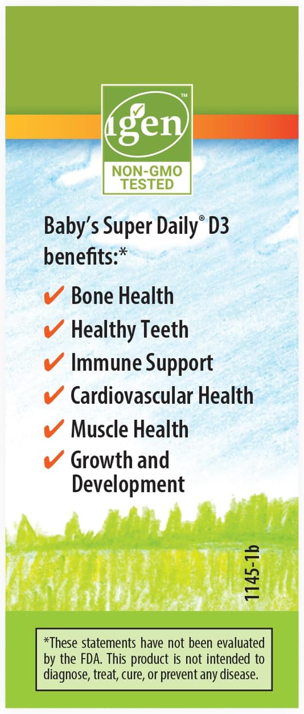 Carlson Baby Plant-Based Liquid Vitamin D Drops for Infants & Toddlers - 400 IU per Drop from Algae - Unflavored - 90 Drops