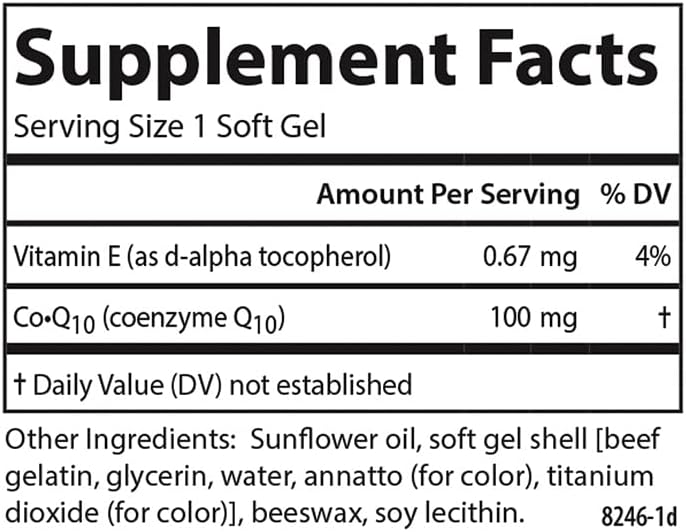 Carlson Co-Q10 100mg Softgels for Energy and Heart Health - 60 Count