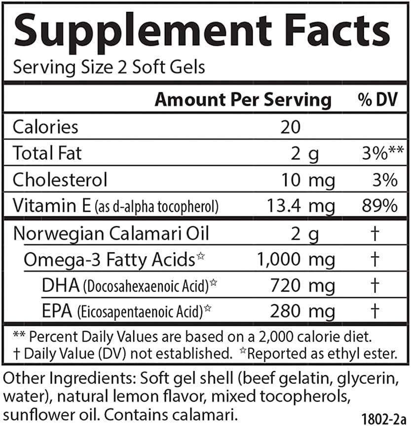 Carlson EcoSmart Omega-3 Softgels - 1000 mg Omega-3s for Heart, Brain, & Vision - Sustainable Source - Lemon Flavor - 180 Count