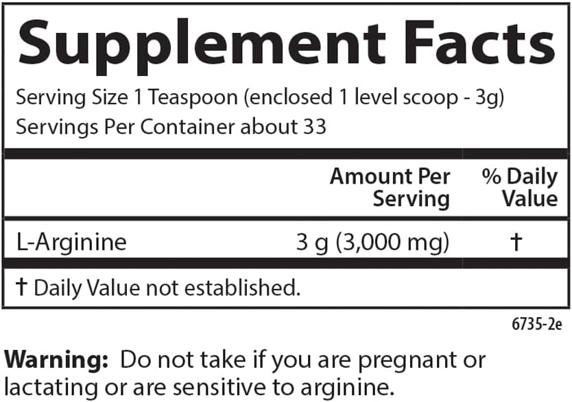 Carlson Free-Form L-Arginine Powder for Circulatory Health - 3.53 oz (100g)