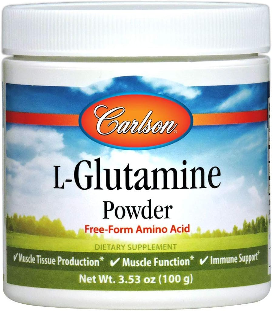 Carlson L-Glutamine Powder 3g - Free-Form Amino Acid for Muscle Tissue & Immune Support - 3.53 oz