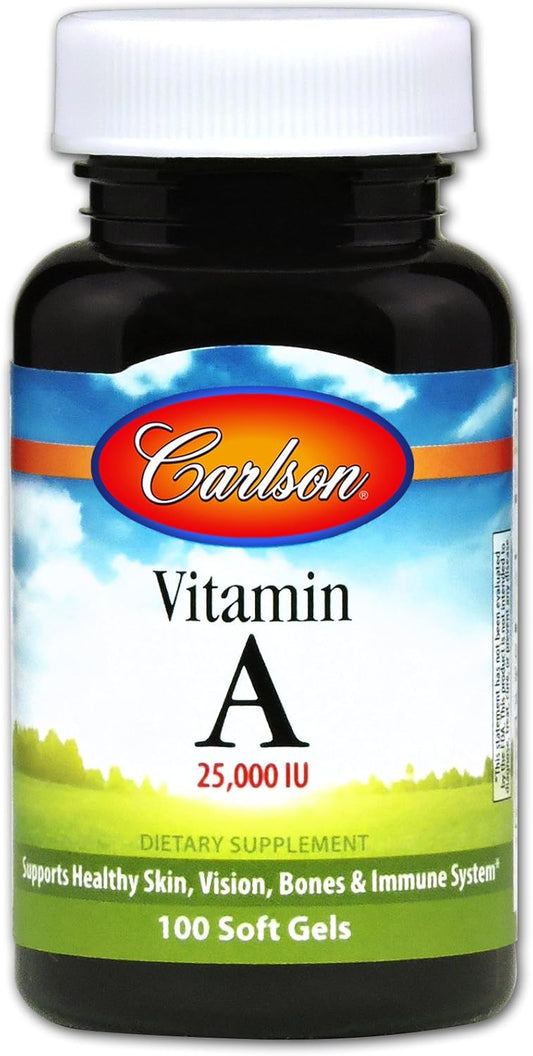 Carlson Laboratories Vitamin A 25,000 IU Softgels - 100 Count Bottle