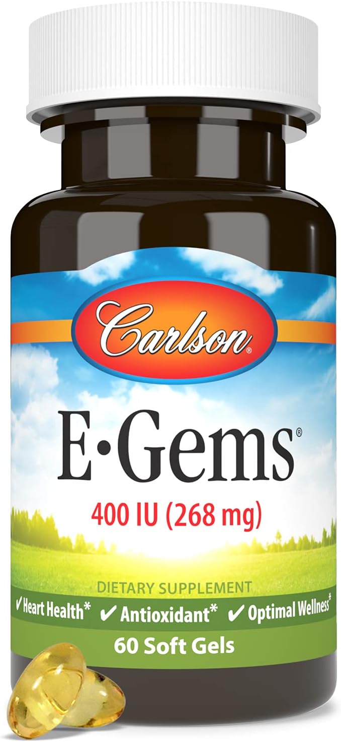 Carlson Labs E-Gems Natural Vitamin E Softgels - 400 IU, 60 Count
