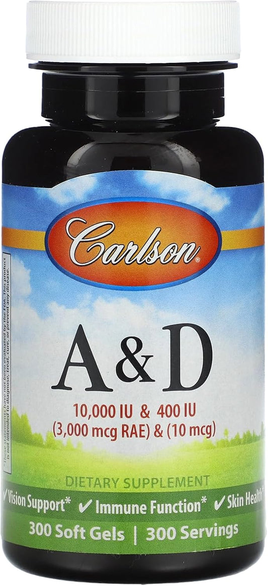 Carlson Labs Vitamin A and D Softgels - 10000/400 IU, 300 Count