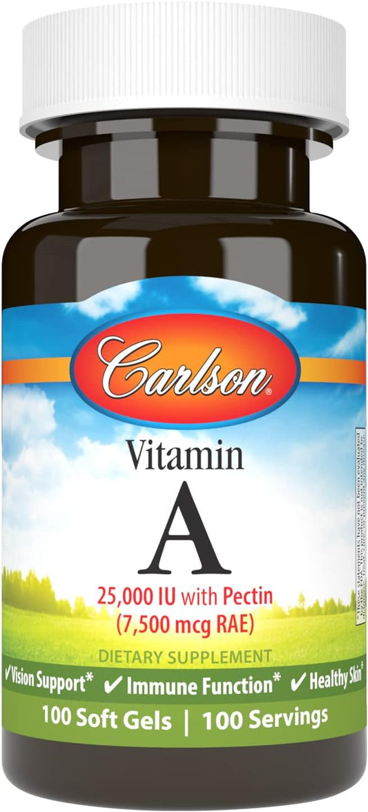 Carlson Labs Vitamin A Softgels with Pectin - 25000 IU, 100 Count