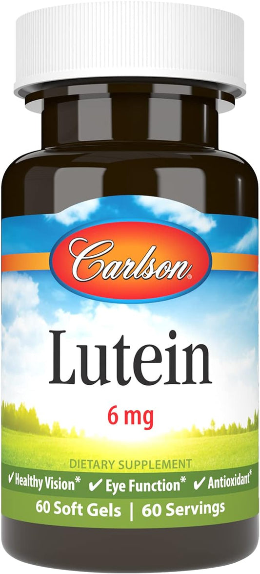 Carlson Lutein Softgels - 6mg for Eye Health, Vision, Antioxidant Support - 60 Count