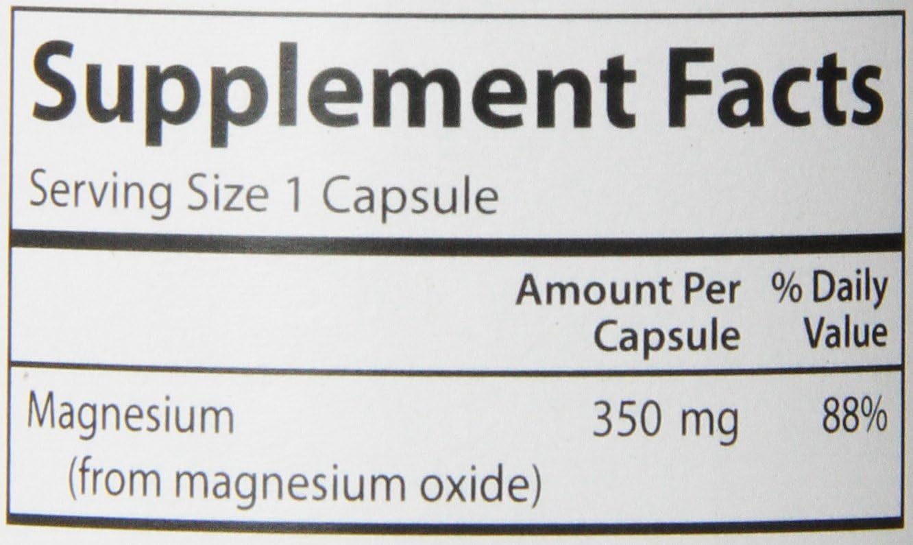 Carlson Magnesium 350 mg Capsules for Heart and Muscle Health - 90 Count