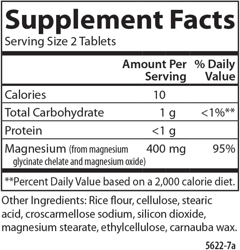 Carlson Magnesium Glycinate 200mg Tablets for Heart Health, Muscle Function, Bone Support - 240 Count