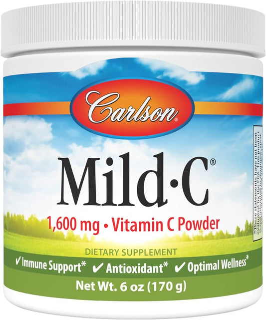 Carlson Mild-C Vitamin C Powder 6 oz (170 g) - Supports Healthy Immune System