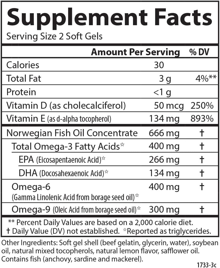 Carlson Omega Complete Gems Softgels - Omega-3-6-9 for Heart, Joint, and Immune Support - Wild Caught and Sustainably Sourced - 180 Count