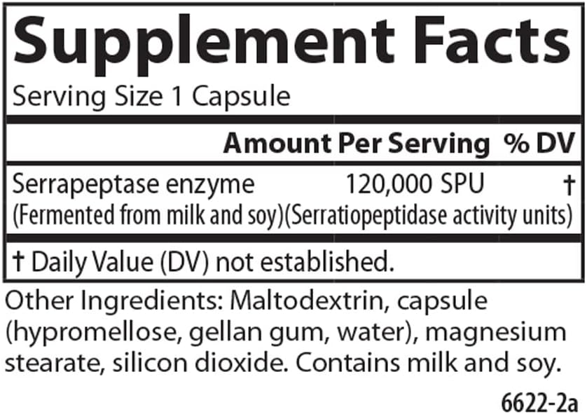 Carlson Serrapeptase 120000 SPUs Delayed Release Immune Support Joint Function Optimal Wellness 90 Vegetarian Capsules