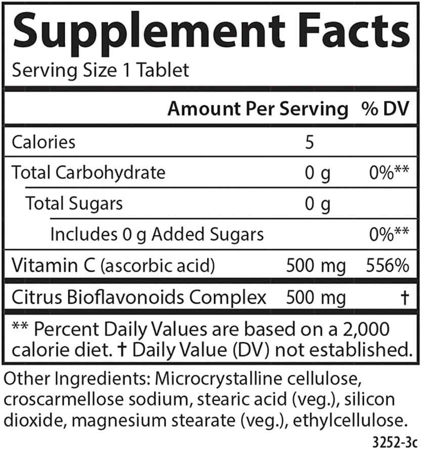 Carlson Super-C Complex: Vitamin C with Bioflavonoids for Immune Support & Antioxidant Protection, 250 Vegetarian Tablets