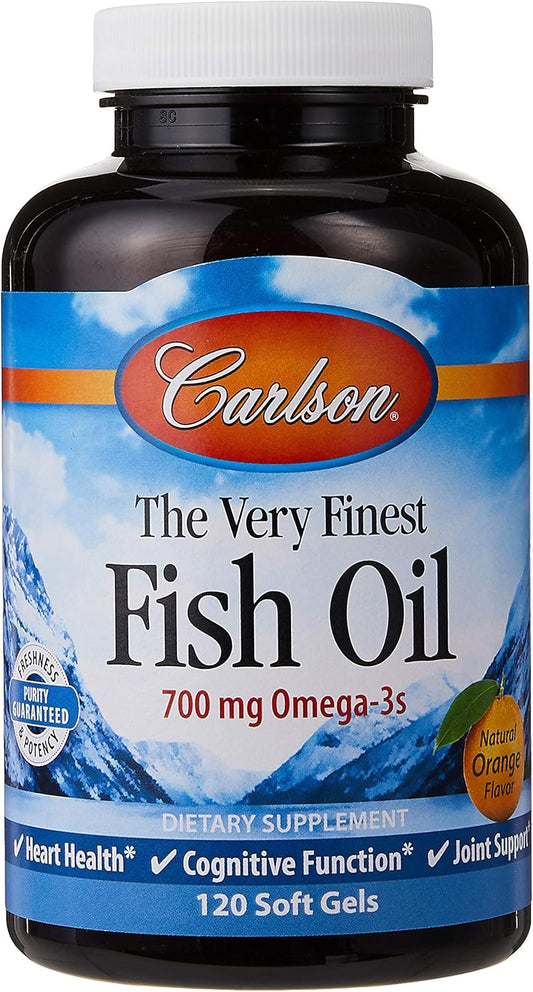 Carlson The Very Finest Fish Oil Orange Softgels - 150 Count, 700mg (Chewable Option)