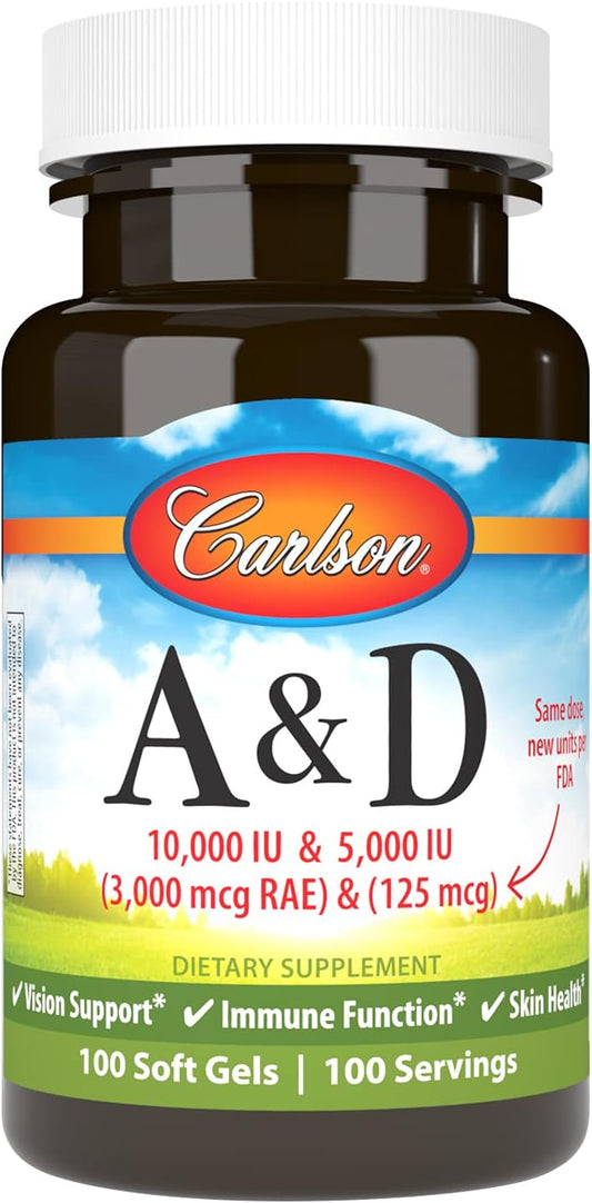 Carlson Vitamin A & D Soft Gels - Pack of 100