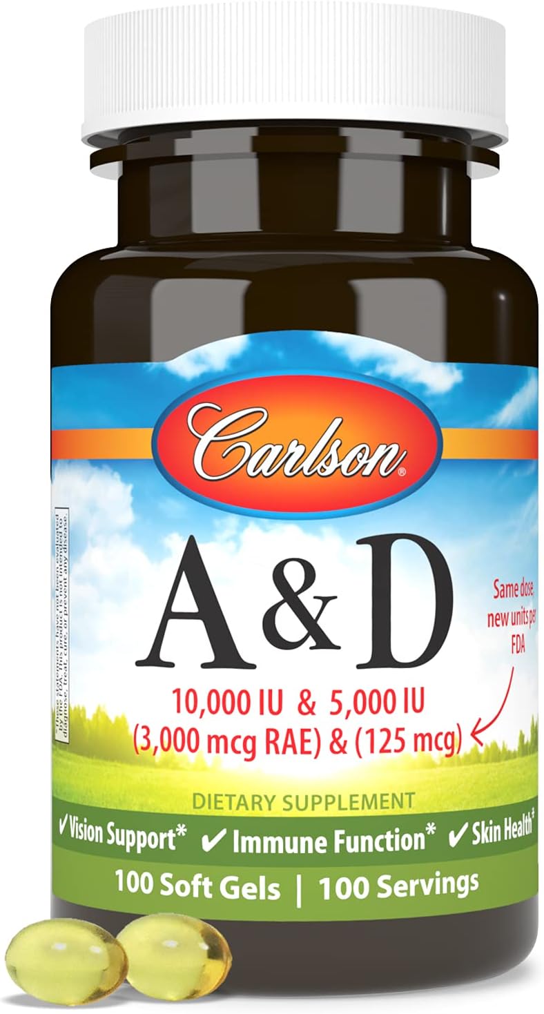 Carlson Vitamin A & D Soft Gels - Pack of 100