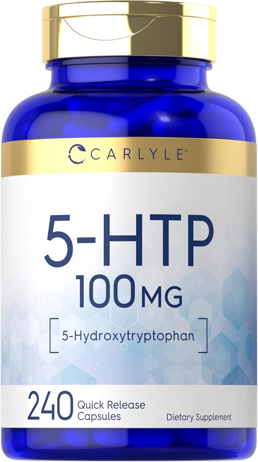 Carlyle 5-HTP 100mg 240 Capsules - Non-GMO Gluten Free 5-Hydroxytryptophan Supplement