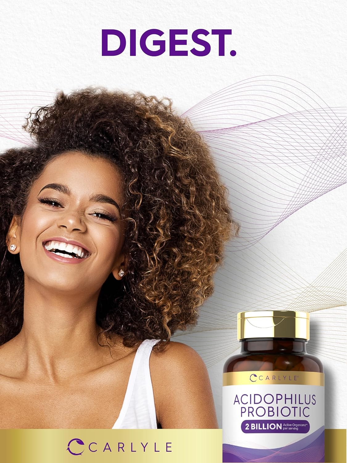 Carlyle Acidophilus Probiotic Capsules for Men and Women | 2 Billion CFU | 180 Quick Release Non-GMO Gluten Free Supplements
