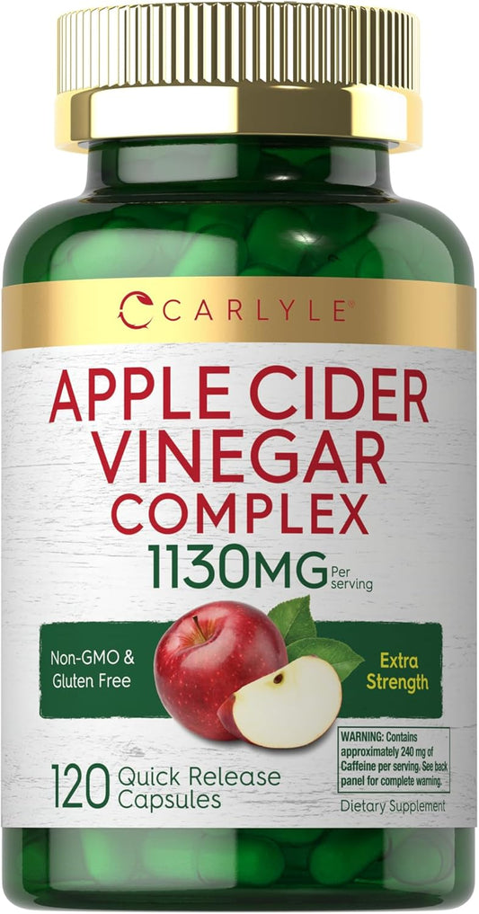 Carlyle Apple Cider Vinegar Complex Capsules with Cayenne and Ginger - 120 Pills, Non-GMO & Gluten Free Supplement
