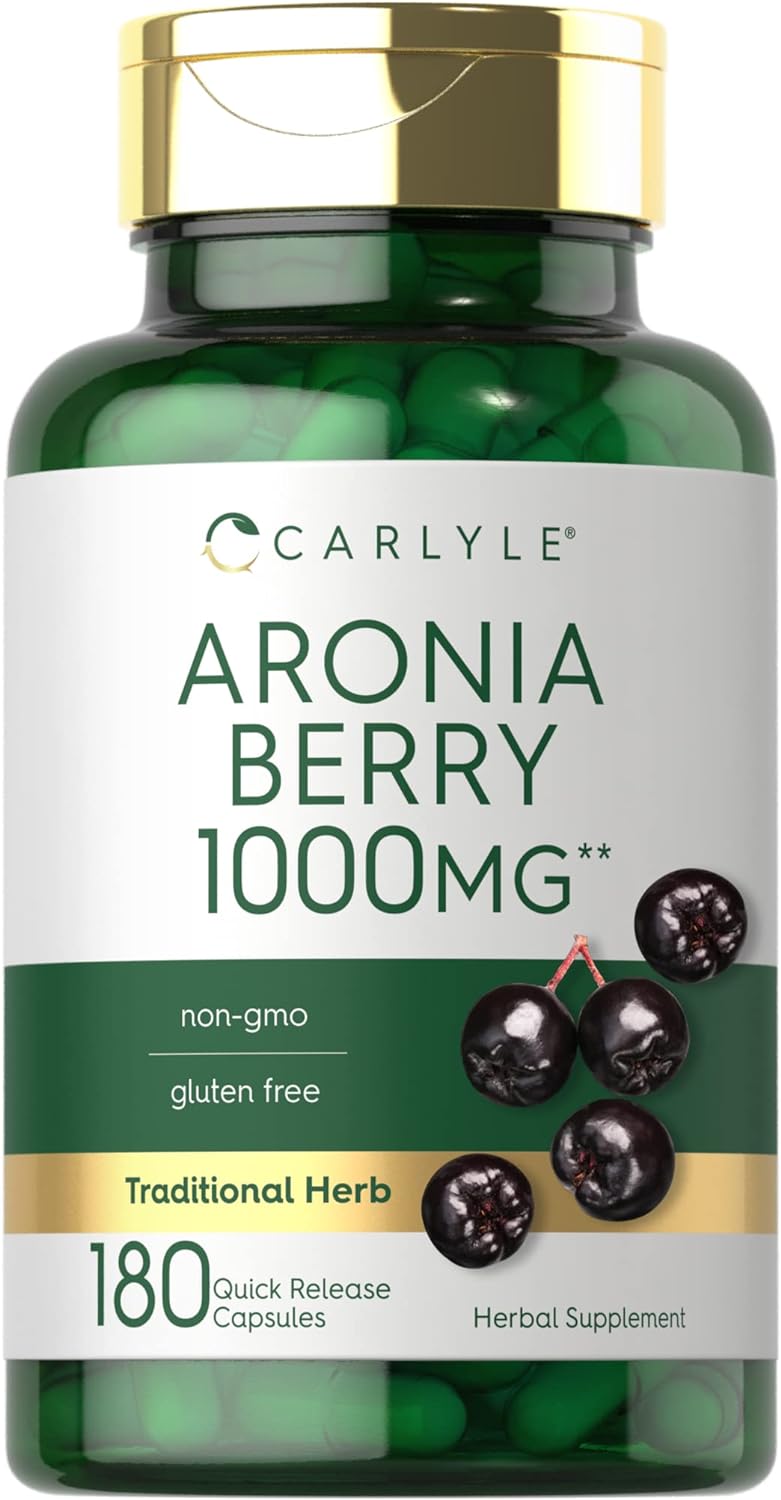Carlyle Aronia Berry Capsules - 1000mg | 180 Count | Non-GMO & Gluten Free