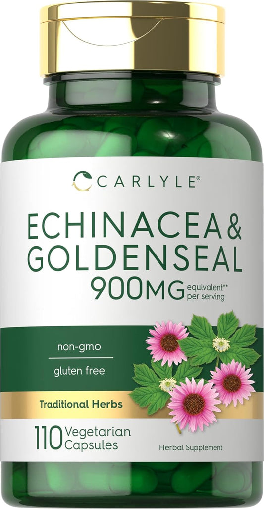 Carlyle Echinacea Goldenseal Capsules - 110 Count - Vegetarian, Non-GMO, Gluten Free Supplement