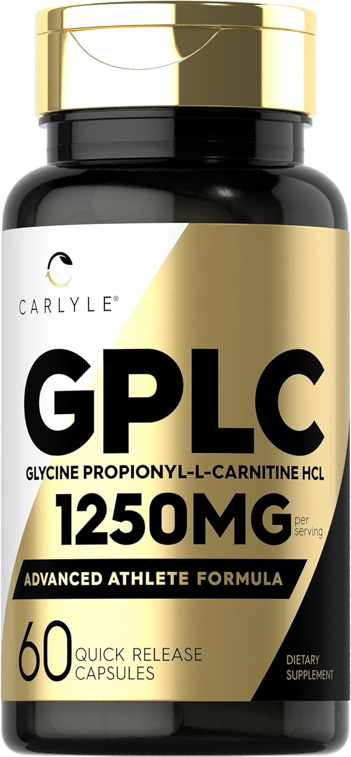 Carlyle GPLC Glycine Propionyl-L-Carnitine HCL 1250mg Supplement for Athletes - 60 Capsules - Non-GMO, Gluten Free Formula