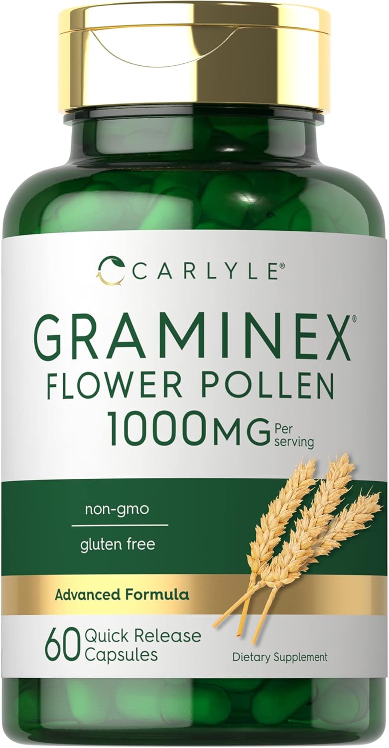 Carlyle Graminex Flower Pollen Extract Capsules - 1000mg, 60 Count - Non-GMO & Gluten-Free