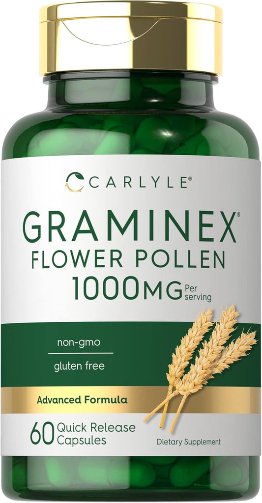 Carlyle Graminex Flower Pollen Extract Capsules - 1000mg, 60 Count - Non-GMO & Gluten-Free