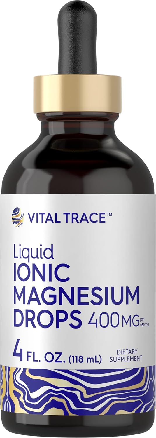 Carlyle Liquid Ionic Magnesium Supplement 400 mg | 4 oz Bottle | Vegetarian, Non-GMO, Gluten Free | Vital Trace Minerals